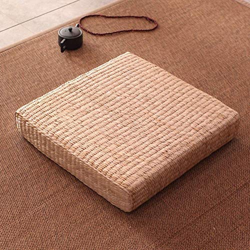 LanXin Cojines Suelo de Paja Presidente de Punto Transpirable Mat Baja futón for la decoración casera Espesa la Plaza de Presidente del cojín del Asiento Yoga Almohada Mat