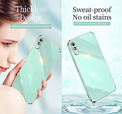LINER Funda de Silicona Xiaomi Redmi 9AT / Xiaomi Redmi 9A, Galvanoplastia de Ultra Slim Funda para Xiaomi Redmi 9AT / Redmi 9A con Protección de Cámara y Tecnología de Borde Curvo, Rojo