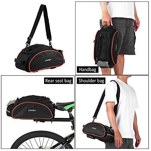 Lixada Bolsa Trasera para Bicicleta Multifuncional Bolsa de Asiento Trasero Bolsa de Hombro para Ciclismo al Aire Libre