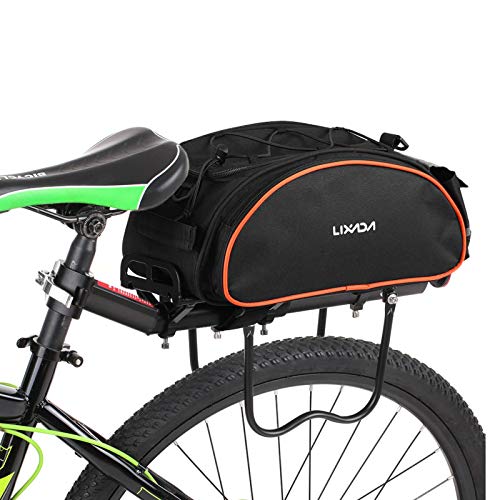 Lixada Bolsa Trasera para Bicicleta Multifuncional Bolsa de Asiento Trasero Bolsa de Hombro para Ciclismo al Aire Libre