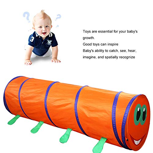 LJJLJJ Tiendas Oruga De Campaña para Niños Plegable, Túnel Infantil Infantil Tipi, Pop Up Tiendas Campaña, para Niños Niños Niñas,Naranja
