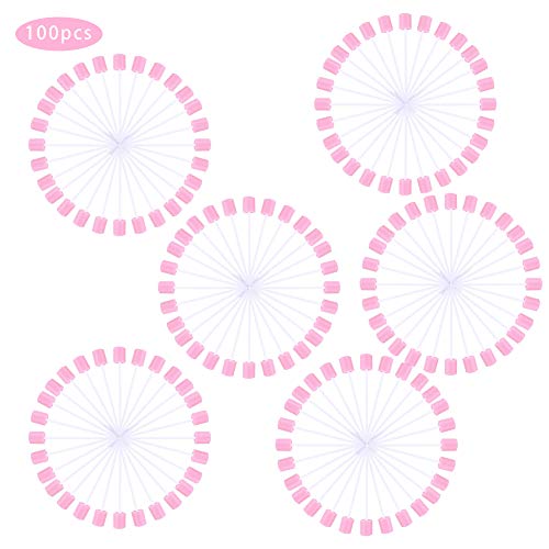 Los Hisopos De Espuma Dentales Desechables, Boca Esponja Hisopos Oral Diente Limpiador De Limpieza Para El Mal Aliento De Tratamiento Portátiles Convenientes 100pcs Rosa Herramienta Dental