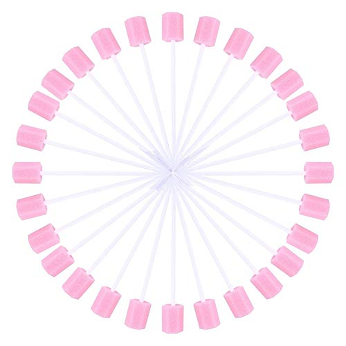 Los Hisopos De Espuma Dentales Desechables, Boca Esponja Hisopos Oral Diente Limpiador De Limpieza Para El Mal Aliento De Tratamiento Portátiles Convenientes 100pcs Rosa Herramienta Dental