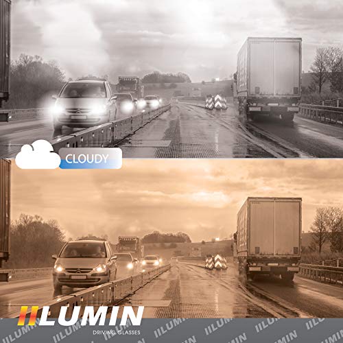 Lumin - Gafas de conducción nocturna SHIFT – Para lluvia, niebla y conducción nocturna – Seguridad en carretera – Protección UVA y UVB – Reduce la fatiga ocular y el dolor de cabeza – Estilo unisex
