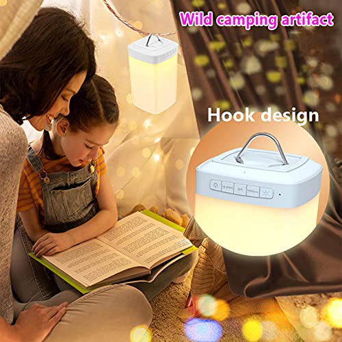 Luz nocturna, lámpara de mesita de noche con altavoz Bluetooth, luz portátil inteligente, 7 colores cambiantes regulables, decoración multicolor
