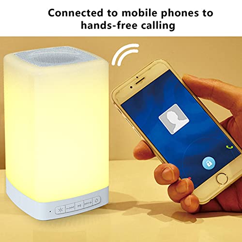 Luz nocturna, lámpara de mesita de noche con altavoz Bluetooth, luz portátil inteligente, 7 colores cambiantes regulables, decoración multicolor