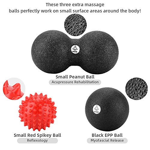 LYCAON Rodillo de Espuma 6Pcs incluyendo E-Book para la recuperación Muscular del Tejido Profundo/Liberación miofascial/Pilates/Yoga/Crossfit/Fitness (Rojo)