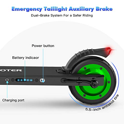 M MEGAWHEELS Patinete electrico niños y Adolescentes, Ajustable la Altura, 5000 mAh, 23km/h. (Green)