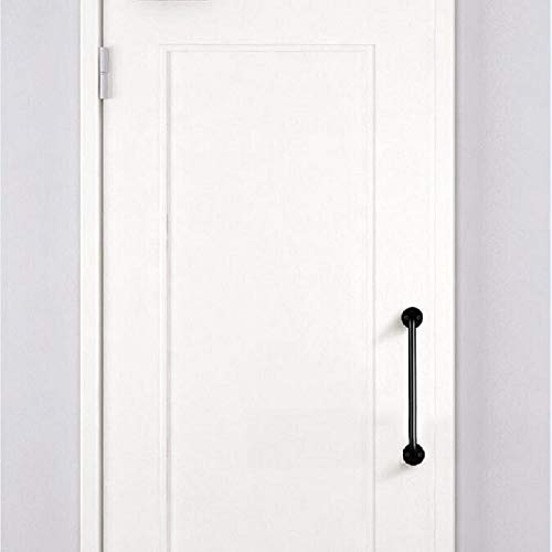 Manija tubular para puerta de granero, pasamanos de escalera negro, pasamanos de puerta corrediza, puerta, garaje (2 piezas)