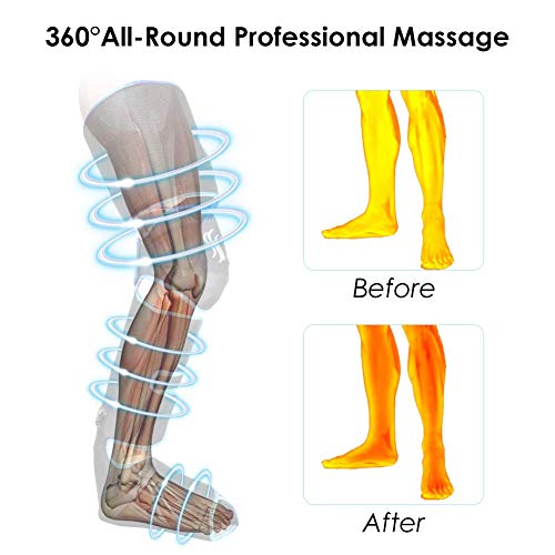 Masajeador de Pies y piernas, Pantorrillas y Muslos Aire Compresión Massager con Control Manual 6 Modos 3 Intensidades, Masajeador con Control Remoto, Ayuda a Aliviar la Hinchazón y Los Dolores Edema