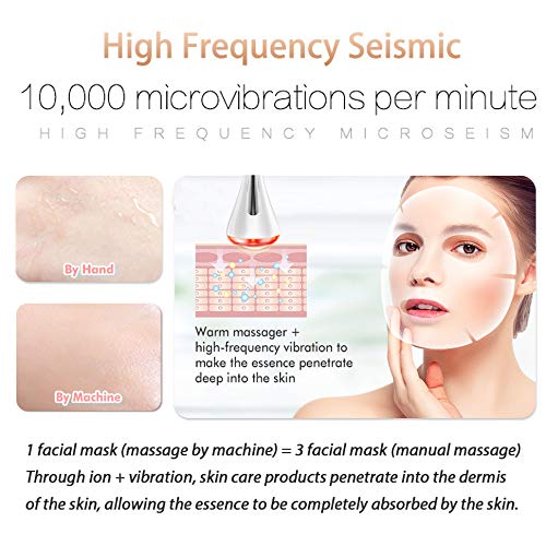 Masajeador Facial,Dispositivo de Masaje,Facial Aparato Radiofrecuencia, LED, Antiarrugas, Anti-envejecimiento, Rejuvenecimiento, Limpieza Profunda