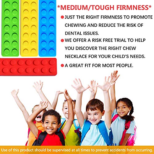 Masticar Collar, 4 PCS Masticar Collar Sensorial, Colgante Masticable, Collar Mordedor Silicona Para niños Con TDAH, Dentición, Autismo, Necesidades Mordiendo, Material Silicona De Grado Alimenticio