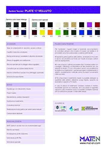 Mat.en Felpudo Tecnico Plate 17 de aluminio con rampa, antracita para entradas y exteriores, 60 x 40 cm