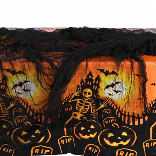 MAXEE Super negro Halloween paño espeluznante (200 x 400 cm), cubierta de gasa para decoración gótica, supergrande paño de fantasma para decoración de Halloween, tela terrorífica