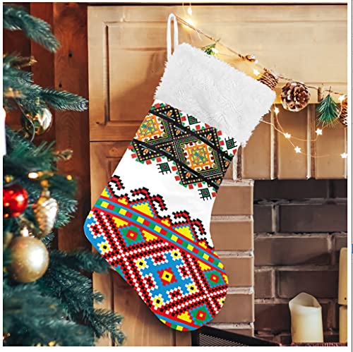 Medias de Navidad grandes medias de Navidad de 18 pulgadas para chimenea, para decoración de Navidad, cita motivacional con figura de corazón tonificada, moderna