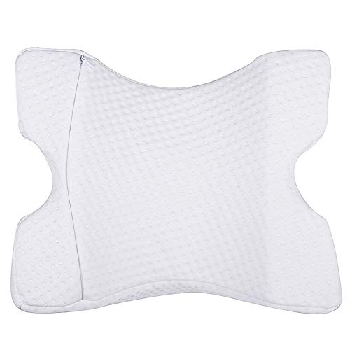 Mediawave Store - Almohada cervical curvada 521108 Memory Foam alivia dolores cervicales, ultra suave, cojín para dormir antironquidos, almohada ortopédica, almohada ergonómica.