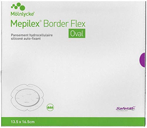 Mepilex Border Flex – Oval 13,5 x 16,5 cm (caja de 16 apósitos hidrocelulares Safetac)