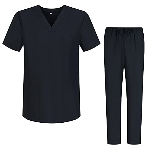 MISEMIYA - Casaca Y PANTALÓN Sanitarios Unisex Uniformes Sanitarios MÉDICOS Conjuntos Sanitarios 8178 - M, Negro