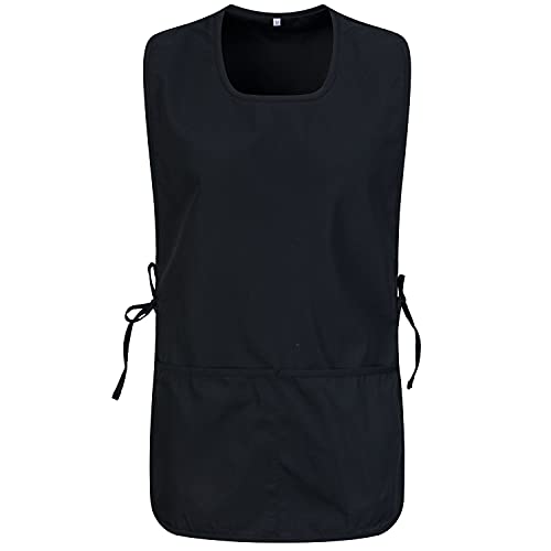 MISEMIYA - Delantal Limpieza Uniforme Laboral CLINICA MÉDICOS Limpieza Veterinaria Sanitarios HOSTELERÍA- Ref.868 - L, Negro 68