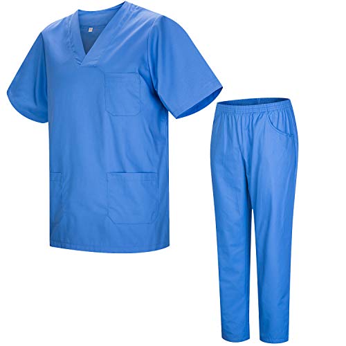 MISEMIYA - Uniforme Sanitario Unisex Uniformes Sanitarios MÉDICOS Conjuntos Sanitarios - S, Celest