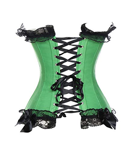 MISS MOLY Mujer Corsé Sexy Corset Talla Grande Fiesta Corsés y Bustiers Gotico Vintage Brocado Encaje Cinta Ajustable con G-String