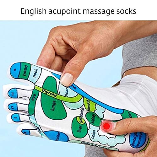 mlloaayo Calcetines Gráficos De Acupuntura Calcetines De Masaje De Reflexología Calcetines De Masaje De Acupuntura Calcetines Auxiliares De Masaje De Pies Calcetines Gráficos