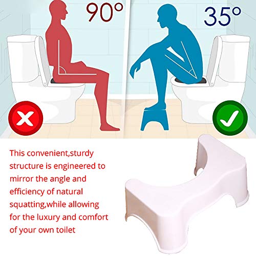 MNNE Multifuncional Plegable Eyacular Aseo Escabel Compacto baño Antideslizante Aseo Escabel Adecuado para Todos los Sanitarios y Cuartos de baño Que Ayuda a aliviar el estreñimiento