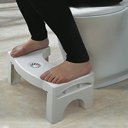 MNNE Multifuncional Plegable Eyacular Aseo Escabel Compacto baño Antideslizante Aseo Escabel Adecuado para Todos los Sanitarios y Cuartos de baño Que Ayuda a aliviar el estreñimiento
