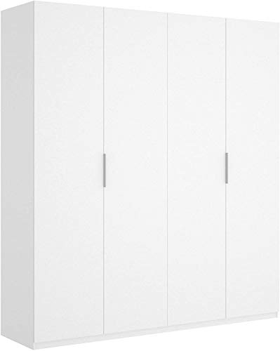 Mobelcenter - Armario 4 Puertas Blanco - Armario Matrimonio 204 cm de Altura - Acabado Color Blanco Brillo - Medidas: Ancho: 180 cm x Fondo: 52 cm x Alto: 204 cm - (1051)