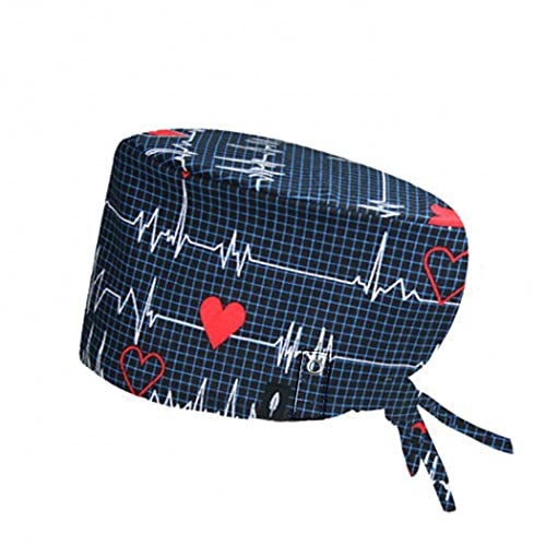 Modelo: ELECTROCARDIOGRAMA CON SISTEMA CLICK - Pelo Largo -Gorro de Quirófano ROBIN HAT con sistema de sujeción con click - Ajustable- 100% algodón (Autoclave)