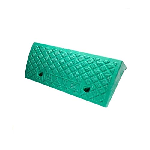 Motocicleta rampas de Pendiente 5-15cm plástico Antideslizante Almohadilla portátil Curb Cuesta Arriba del cojín de Bicicletas Alquiler de Rampas Inicio rampas (Color : Green, Size : 50 * 27 * 13CM)