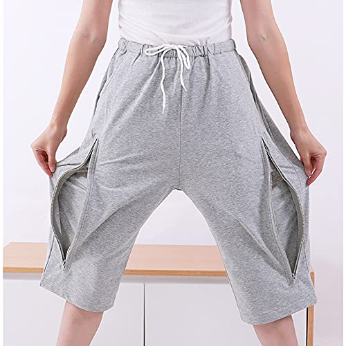 MOXIN Paciente Cuidado de Ropa Interior de Ostomía, Pantalones para el Cuidado de la Incontinencia para Ancianos, Pantalones de Catéter,Gris,Xlarge