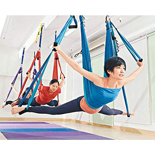 MQSS Hamaca de Yoga, Columpio Trapecio Set Yoga Trapeze para Yoga Aéreo, Colgarse y Aliviar el Dolor de Espalda, Accesorios de Montaje incluidos Gradient Purple