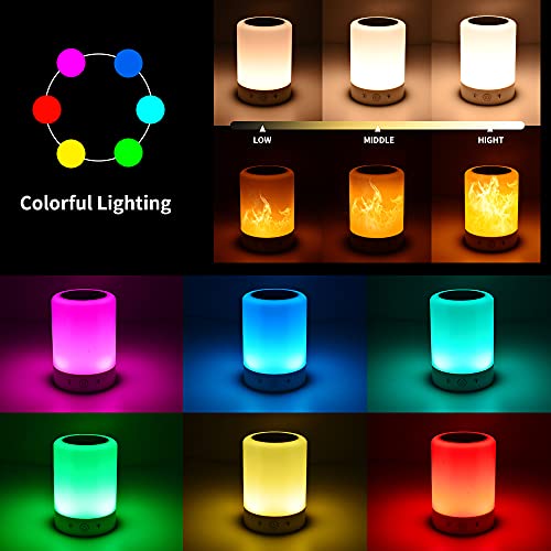 MRCOOL Lámpara de Noche con Efecto de Llama, Lámpara de Mesa Regulable y luz de Noche LED que Cambia de Color, luz de humor, Regalos para Hombres, Mujeres, Adolescentes, Niños, Niños