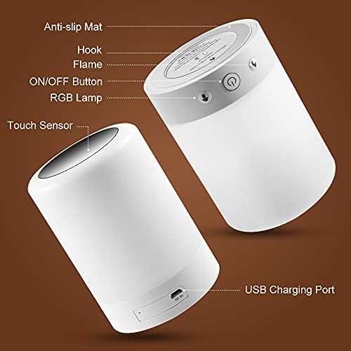 MRCOOL Lámpara de Noche con Efecto de Llama, Lámpara de Mesa Regulable y luz de Noche LED que Cambia de Color, luz de humor, Regalos para Hombres, Mujeres, Adolescentes, Niños, Niños