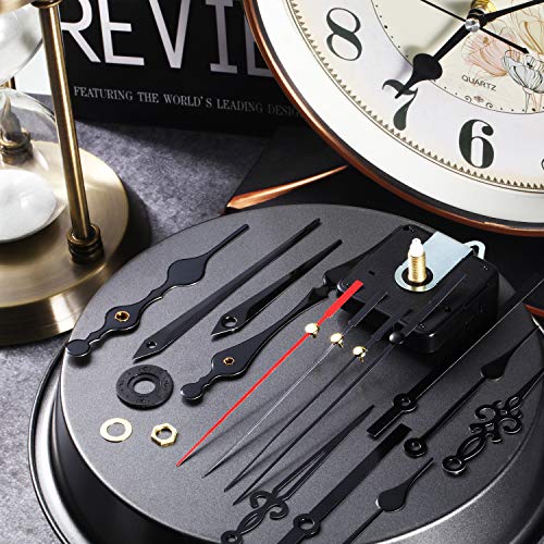 Mudder 2 Piezas Mecanismo de Movimiento de Reloj de Eje Largo y Alto Torque con 5 Diferentes Pares de Manecillas para DIY Reparación de Reloj Reemplazo de Piezas