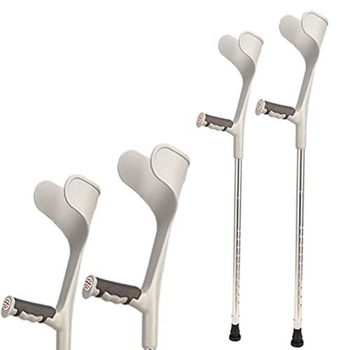 Muletas para Antebrazo (1 Par), Muletas Adulto Regulables Aluminio, Muletas de Brazo Ergonómicas Plegables y Ligeras, Antideslizantes Empuñaduras Cómodas (Color : Silver)
