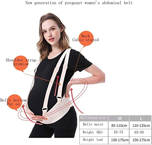 NA AY Cinturón de Maternidad, mamá de la Correa Correas de Hombro, Vientre Venda de la Ayuda prenatal, Embarazo arnés, Ligero y Transpirable (Color : Medium)