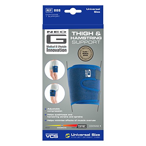 Neo G Órtesis para el muslo - Calidad de Grado Médico. Ayuda con distensiones, esguinces de cuádriceps, tendones isquiotibiales, lesiones laborales/deportivas, rehabilitación. Tamaño Universal -Unisex