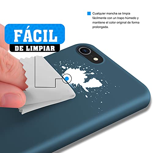 New Phoone - Funda de Silicona iPhone | Funda de iPhone 7 - Funda iPhone 8 o Funda iPhone SE 2020 - Funda Ligera con Tacto Suave, Resistente y Antigolpes de Color Azul Cosmos