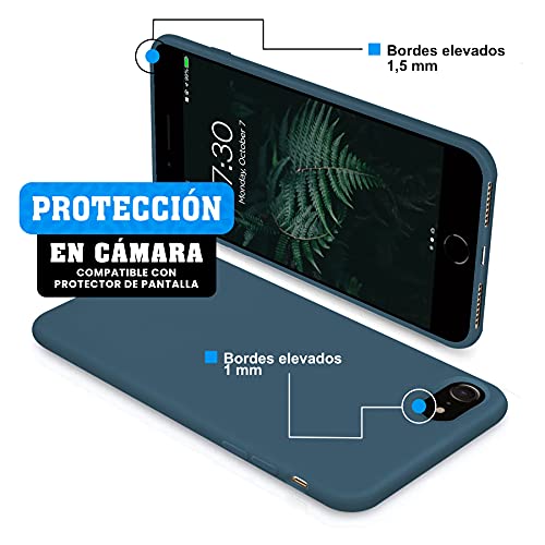 New Phoone - Funda de Silicona iPhone | Funda de iPhone 7 - Funda iPhone 8 o Funda iPhone SE 2020 - Funda Ligera con Tacto Suave, Resistente y Antigolpes de Color Azul Cosmos