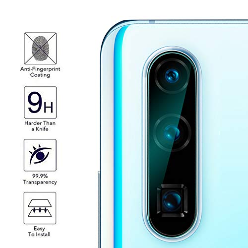NEWZEROL 4 Pcs para Huawei P30 Lite 2.5D Cámara de Borde de Arco Película de Vidrio 9 Dureza Protector de Pantalla de Cristal Templado de Alta Definición para Huawei P30 Lite-Transparente