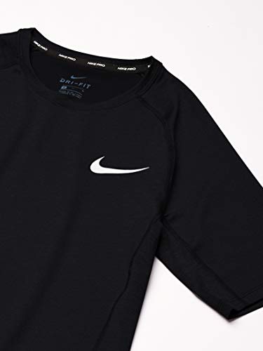 NIKE M NP Top SS Tight T-Shirt, Hombre, Black/White, S