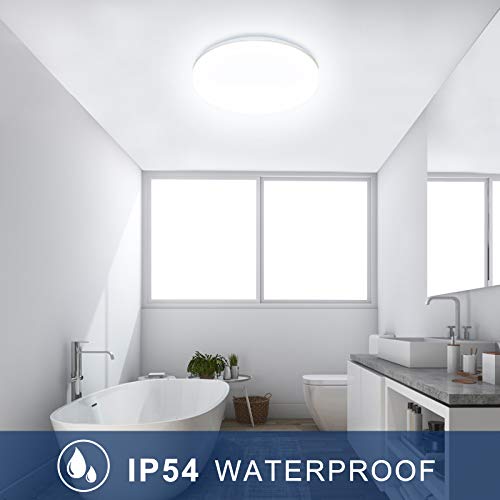 NIXIUKOL Plafon LED Techo Regulable 24W Lámpara de Techo Regulable con Mando a Distáncia IP54 Impermeable 3000K-6000K Lampara Techo Luz para Salón, Dormitorio, Baño, Cocina, Pasillo etc, 28cm
