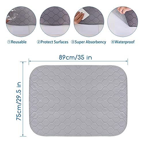 Nobleza - Empapadores de​ Adiestramiento para Perros, Toallitas de Entrenamiento para Mascotas, Reutilizable Alfombrilla Higiénica de Entrenamiento para Perros Gatos Grande, 75×89 CM /2 Pack