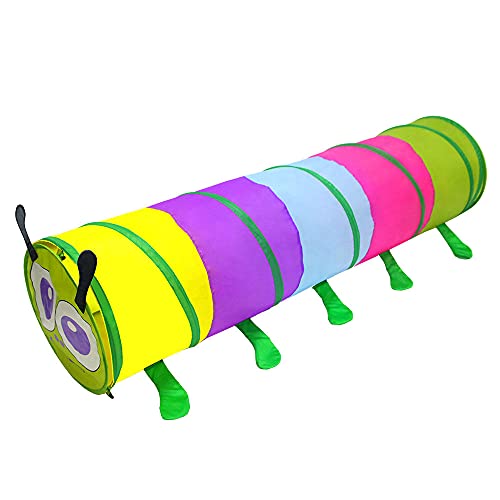 non-brand Juguete de Tienda de Campaña Infantil Túnel de Arrastre de Oruga Multicolor Casa de Juego Plegable para Niños Bebés