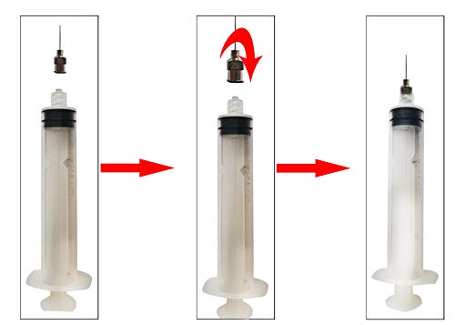NW 1776 Aguja dispensadora y dispensadora de 12/2 pulg. De largo, 12 piezas, con cierre Luer, todo en acero inoxidable metálico (escala completa) (25G)