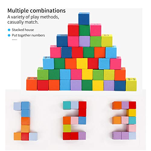 O-Kinee Tabla de Multiplicación, Juego Tablas de Multiplicar, Tablas Multiplicar, ábaco de Madera, Juguete Educativo de matemáticas,Base 10 Matemáticas,Dados de Colores (Color)