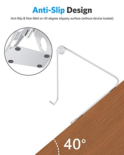 OMOTON Soporte Tablet Ajustable, Multi-Ángulo Base Tablet de Aluminio para Nuevo iPad Pro1/2/3/4, iPad Mini 2/3/4/5/6, iPad Air 1/2/3/4, Samsung Tab, Kindle y Otras Tabletas de 7-13 Pulgadas, Plata