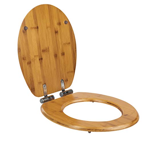 ONVAYA® Asiento del WC con mecanismo de bajada automática | Asiento del inodoro y la tapa del inodoro de madera de bambú | Tapa del inodoro | Función Easy Clean | Cubierta de WC en aspecto de madera